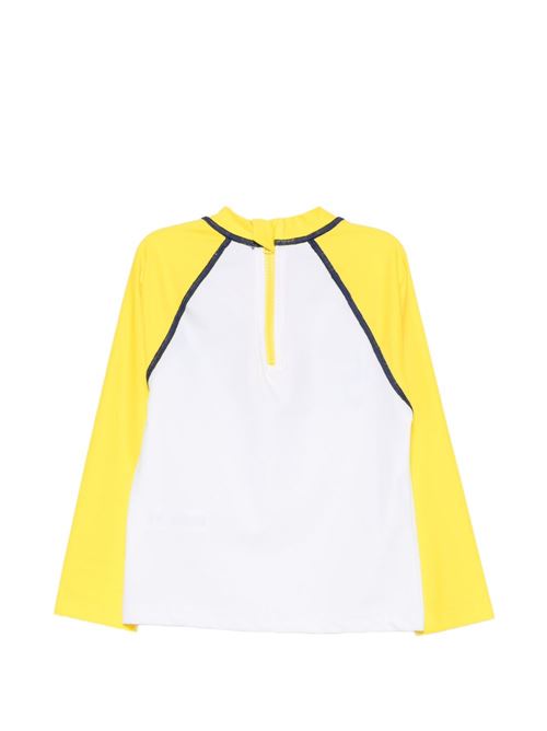 T-shirt bambino MC2 Saint Barth bianca e gialla a manica lunga MC2 SAINT BARTH Kids | MOORISH R03224L